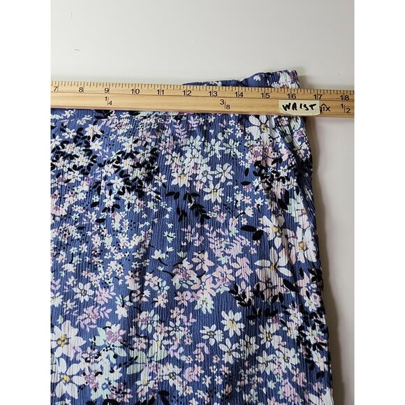 I.N. Studio Blue Floral Midi Skirt - Picture 4 of 6